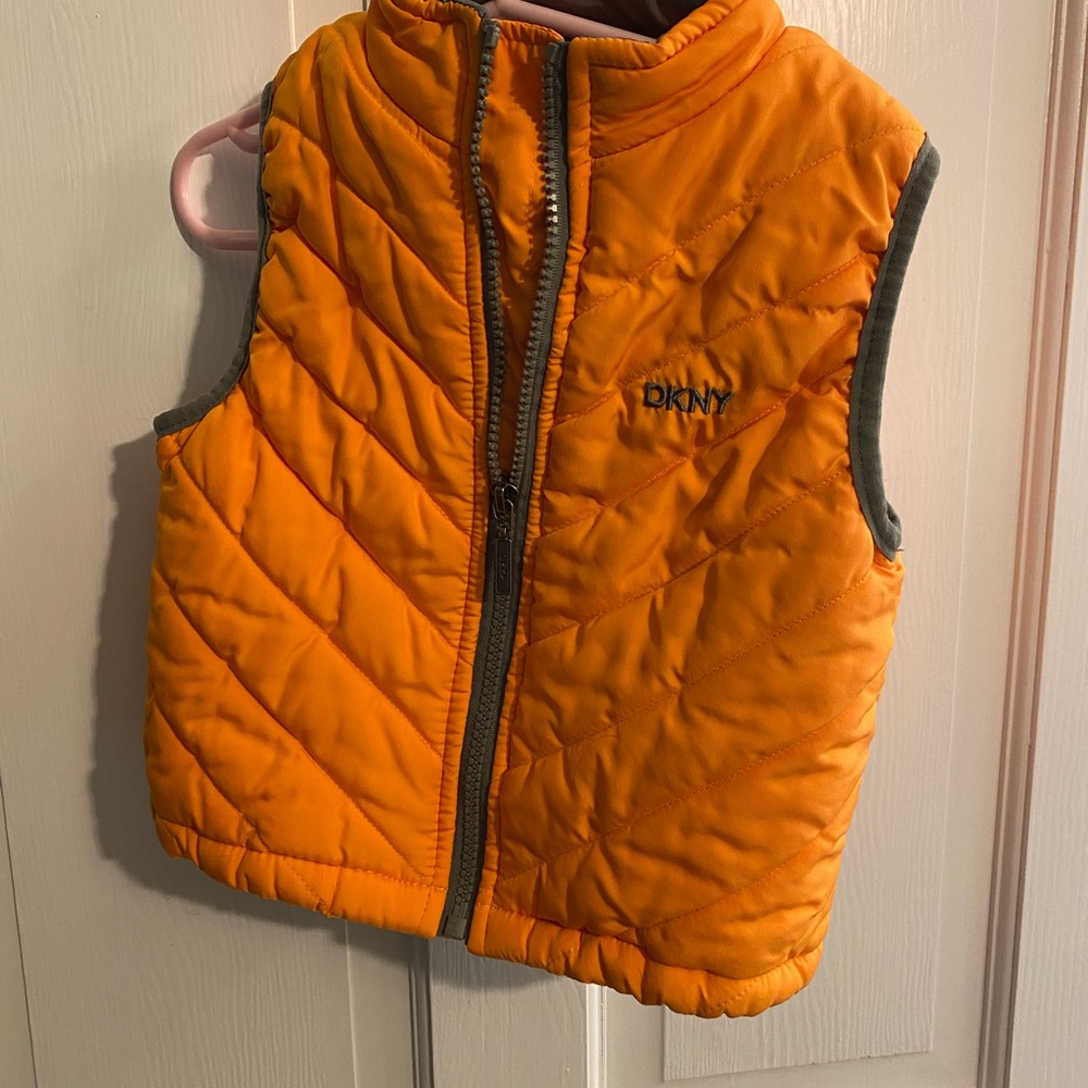 Toddler DKNY orange vest 18 months